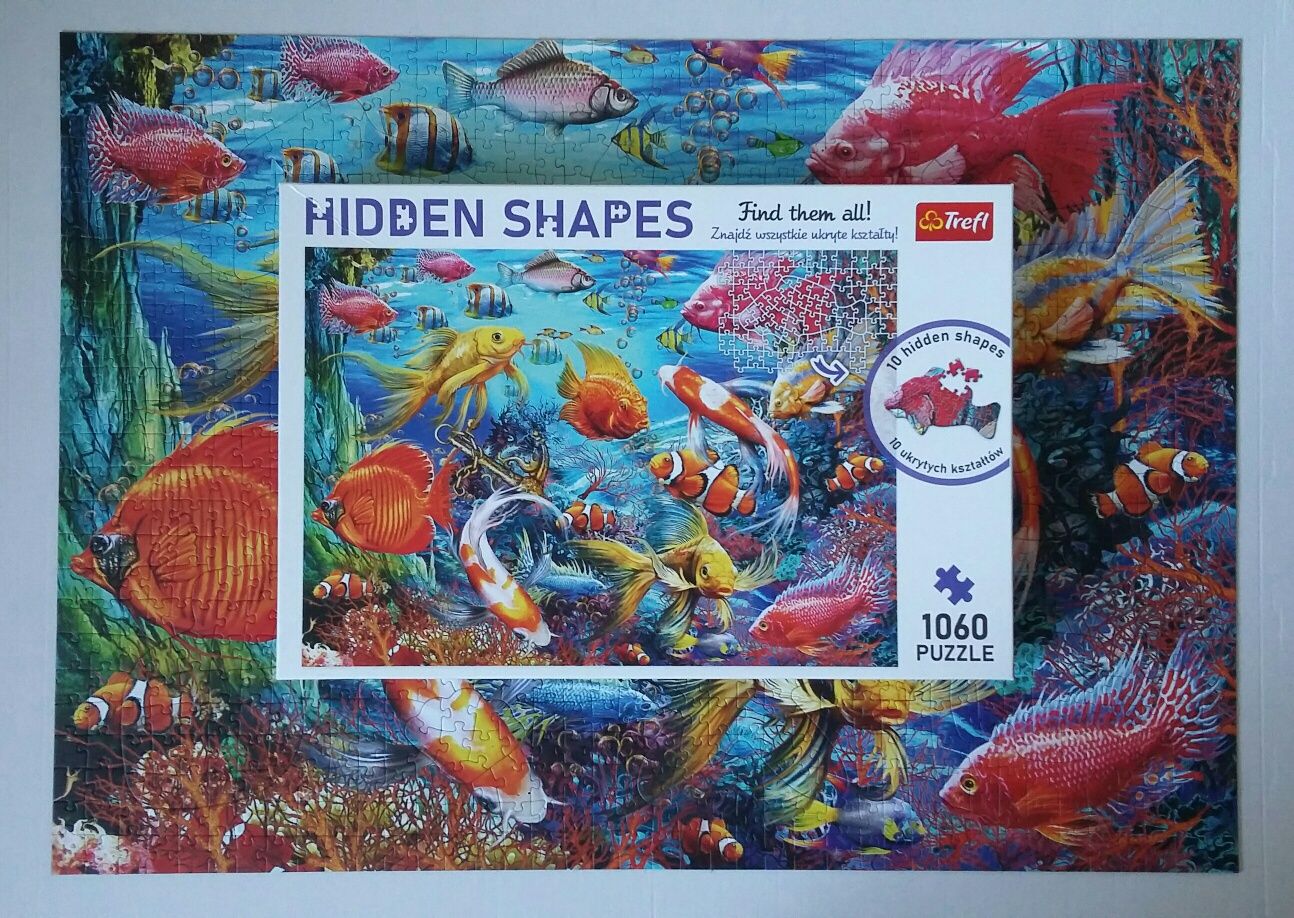 Puzzle 1060 HIDDEN SHAPES Podwodne życie ułożone jeden raz