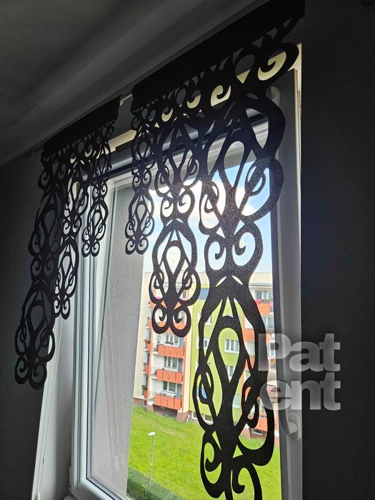 Firana panele ekranowe 60x100 cm żakardowe 2 sztuki na okno czarne