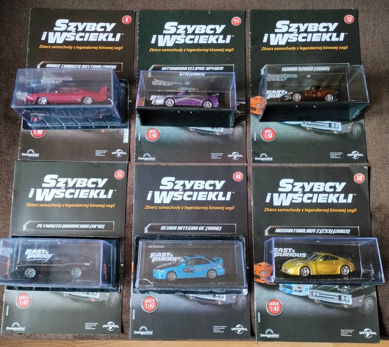 Modele z kolekcji samochodów F&F, skala 1:43