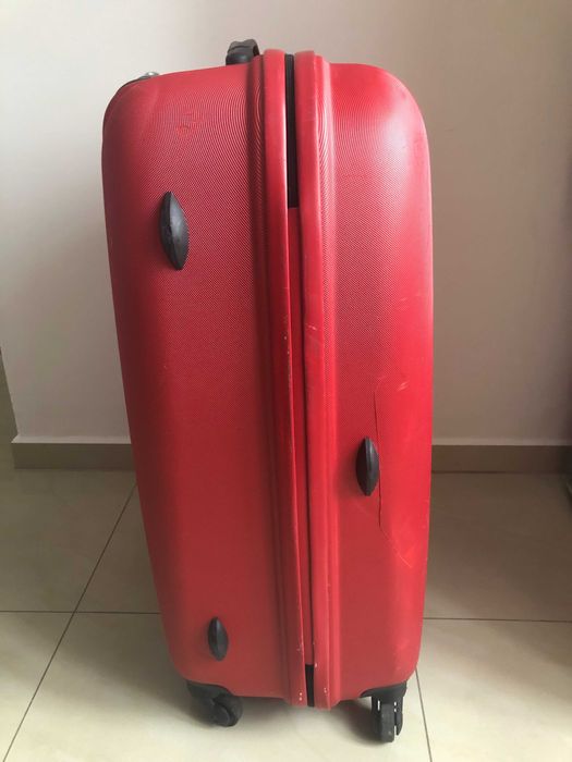 Duża walizka PUCCINI podróżna twarda ABS czerwona na zamek 4 koła