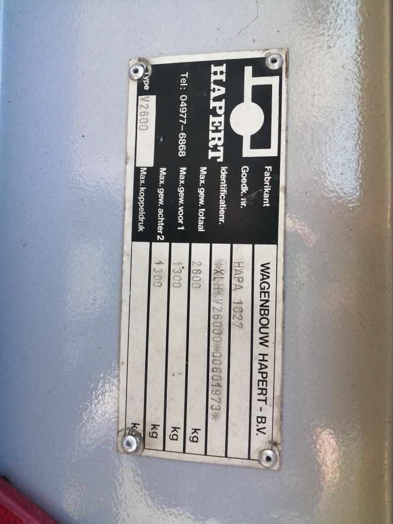 Przyczepa laweta platforma 2600dmc obrotnica