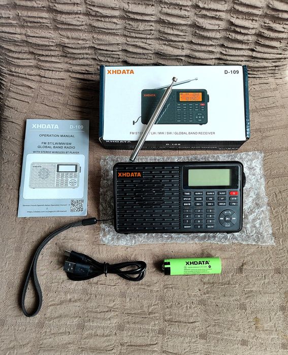 Радио XHDATA D 109 FM/AM/SW/LW  с МР3, Bluetooth, 18650 аккумулятор