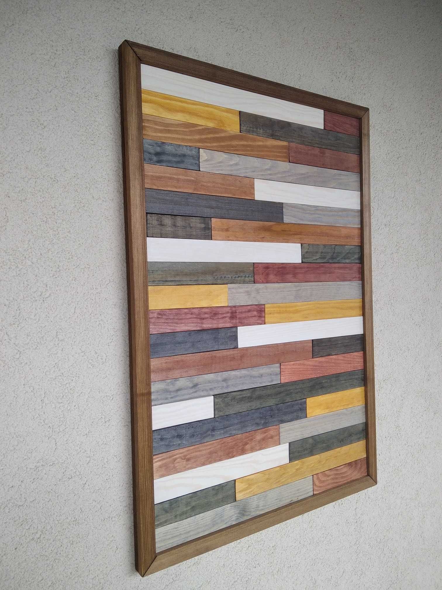 Mozaika obraz dekoracja ścienna z drewna 64 x 44 cm