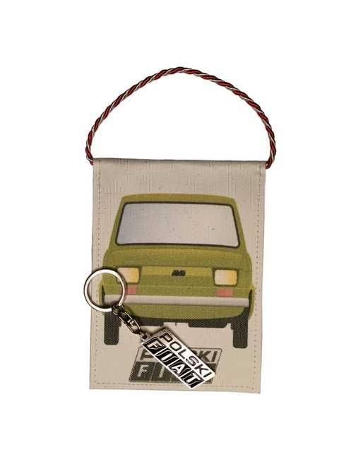 Proporczyk Fiat 126p maluch + brelok Polski Fiat  - zestaw
