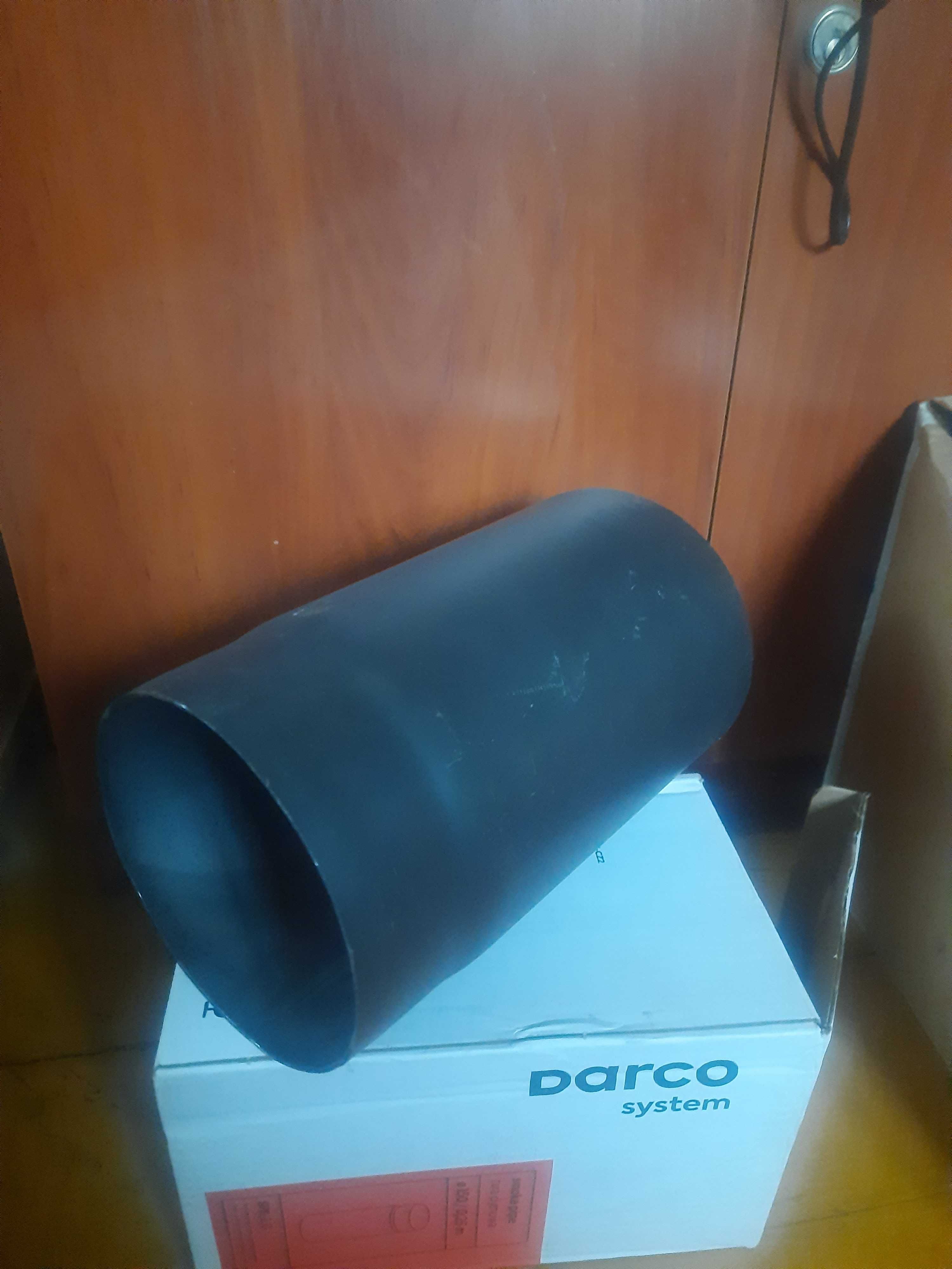 Rura spalinowa czarna Darco fi 150mm dlugość 25cm
