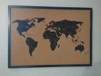 Mapa świata, tablica korkowa