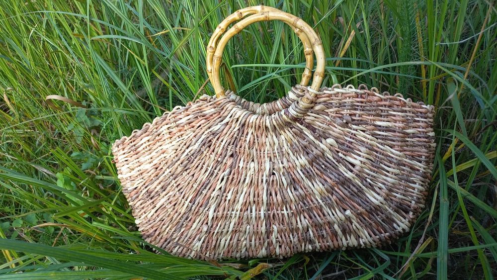 Сумка соломка бамбукові ручки