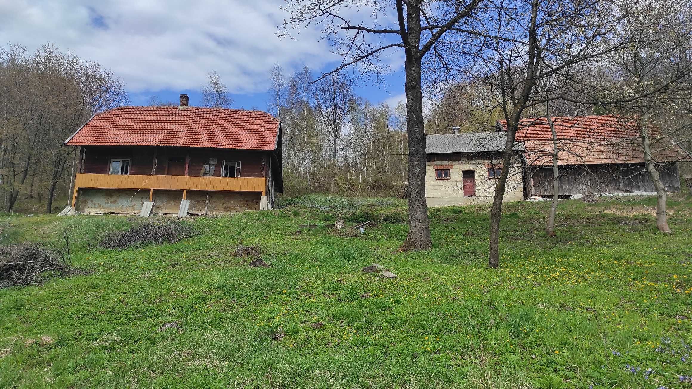 Dom drewniany z budynkami gospodarczymi  1,18 ha RAZEM