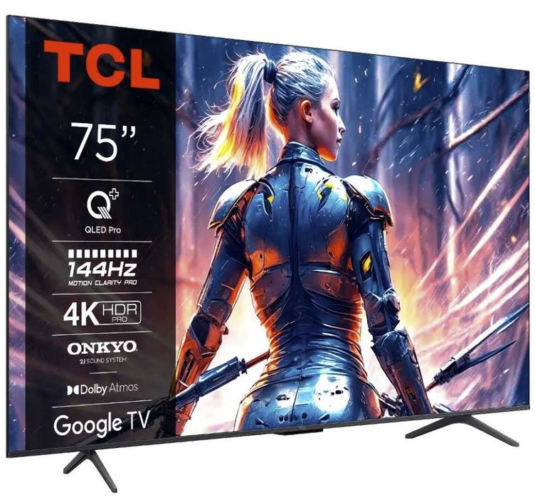 Telewizor  TCL 75C75B 75" QLED 4K 144Hz Google TV Dolby Atmos Dolby