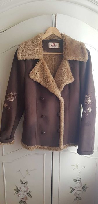 Kożuch Ramoneska damski haft R.38 M