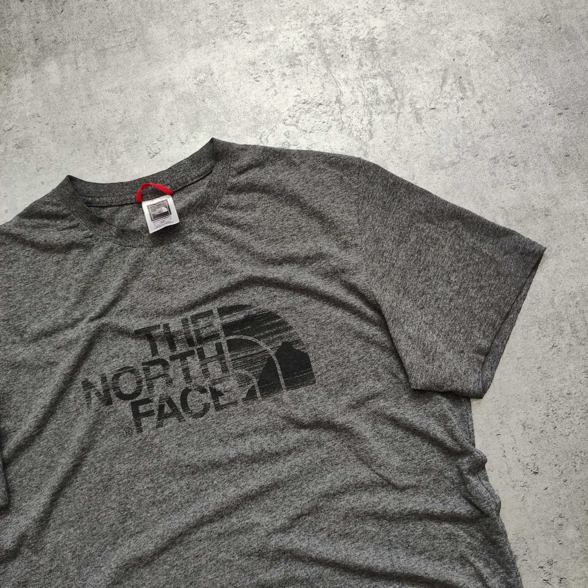 MĘSKA Koszulka Bawełna Duże Logo Szara Trekking TNF The North Face