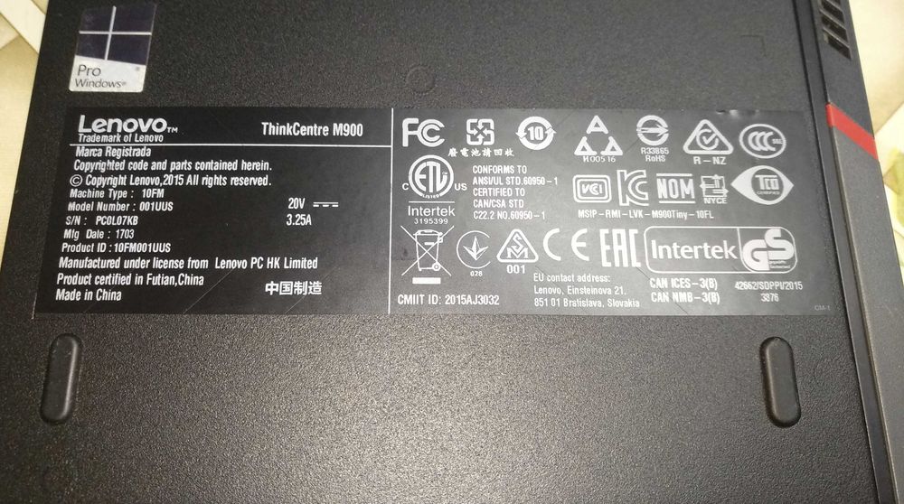 Lenovo ThinkStation M900 Tiny - i5-6500T 16GB DDR4 240GB SSD, WiFi+ BT