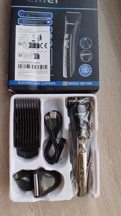 Máquina 3 em 1 cabelo, barbear e pêlos nariz NOVO