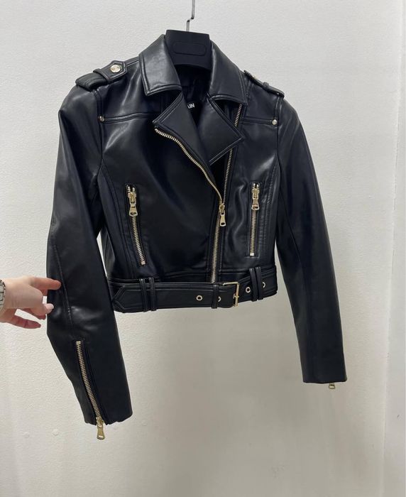 Куртка кожанка косуха balmain