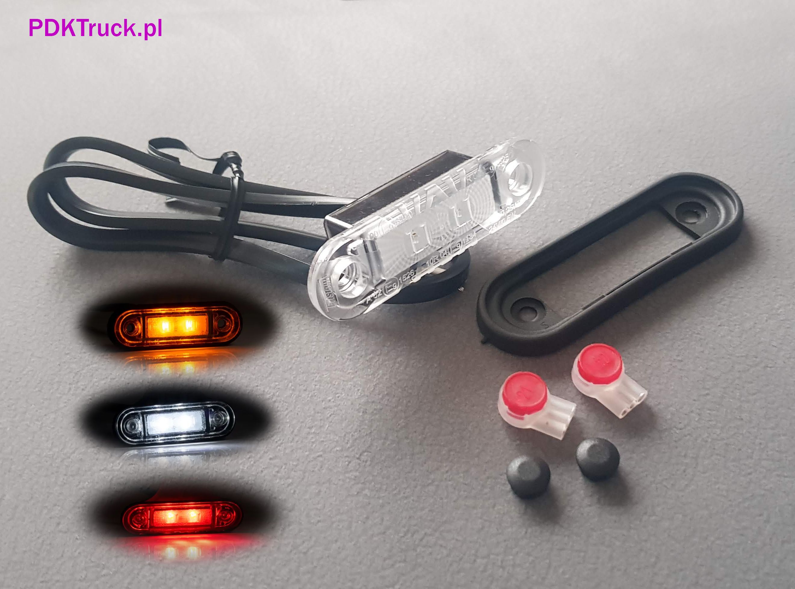 Lampa obrysowa LED Fristom + złączki hermetyczne / podkładka płaska