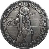 Сувенирная монета 1 Morgan Dollar 1921 D («Моргановский доллар»)