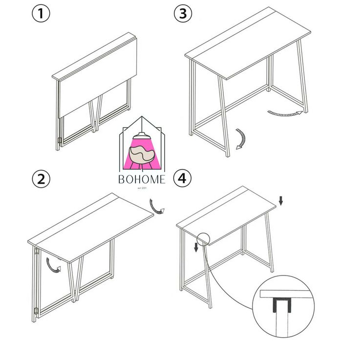 Składane Biurko LOFT Stolik Toaletka Czarne 80x45 x74 jak Drewno Komp