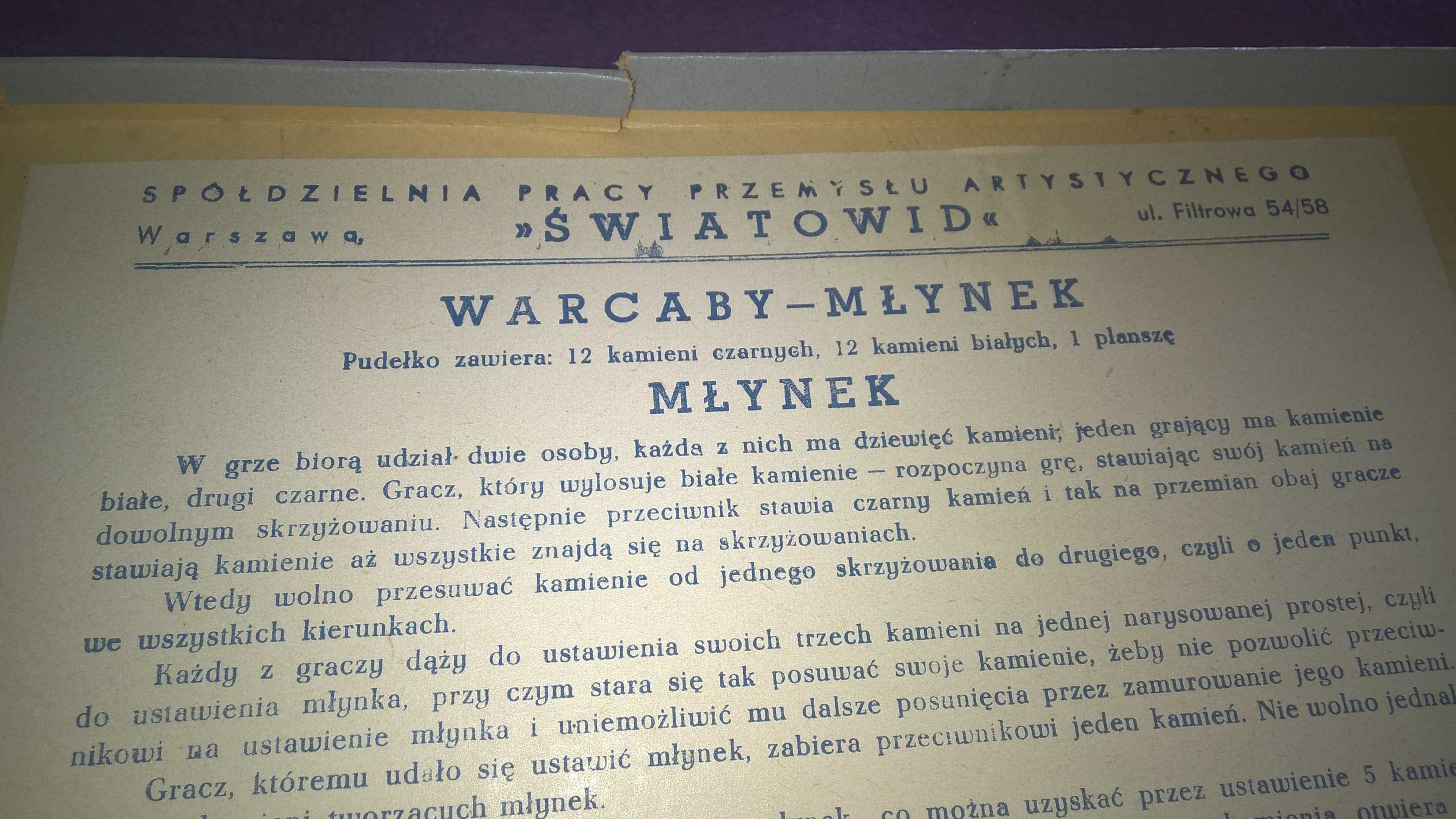 Sprzedam grę planszową warcaby i młynek z czasów PRL-lata 70 te