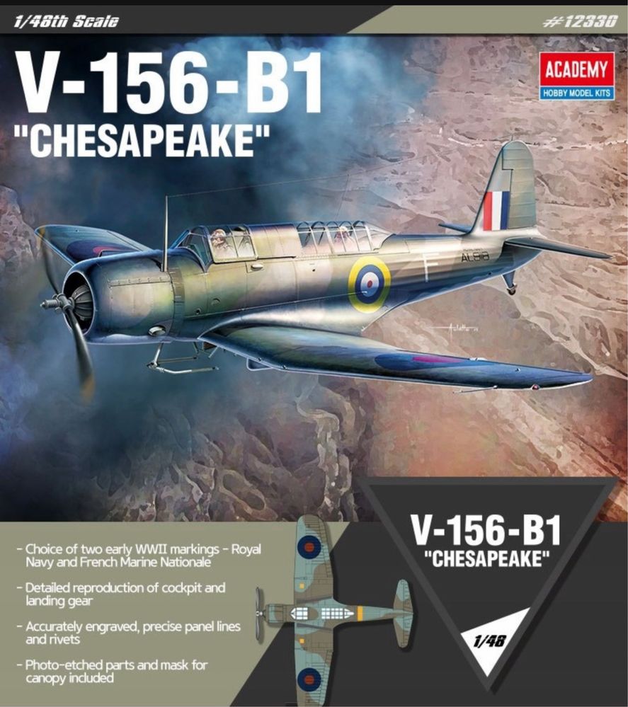 Academy 12330 samolot V-156-B1 Chesapeake model do sklejania 1:48