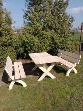 Zestaw ogrodowy stół i dwie ławki