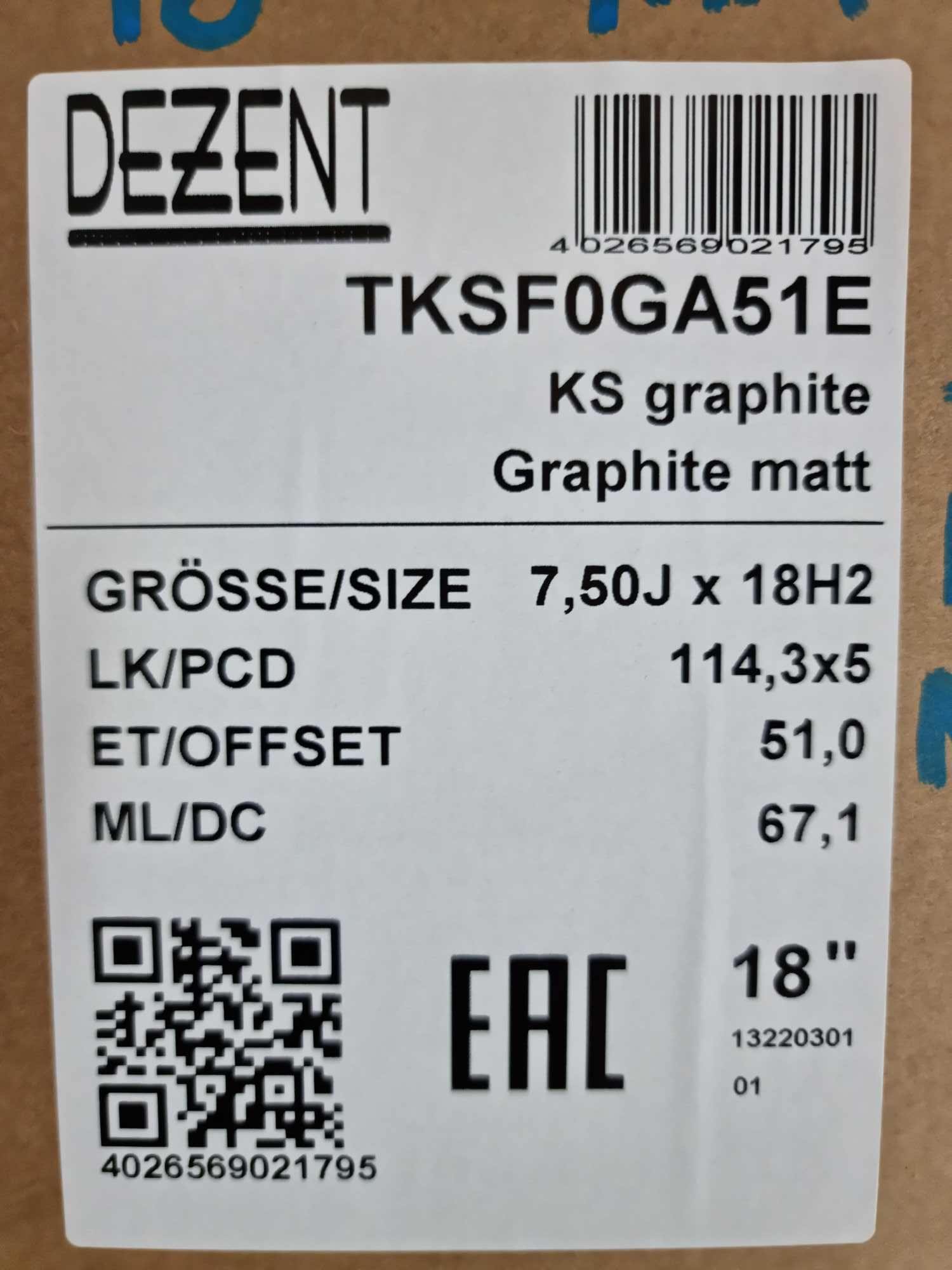 NOWE alufelgi KIA 18" 5x114,3 Sportage 5 V (NQ5e)- Grafit
