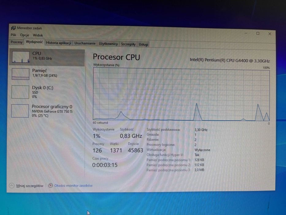 Komputer Pentium G4400, GTX750TI, 8GB RAM