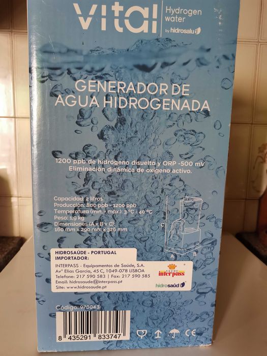 Equipamento para hidrogenizar a água
