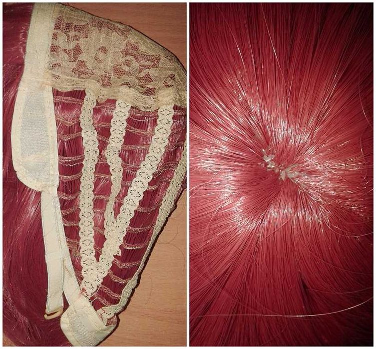 Makima Chainsaw Man peruka czerwona z warkoczem cosplay czerwony wig