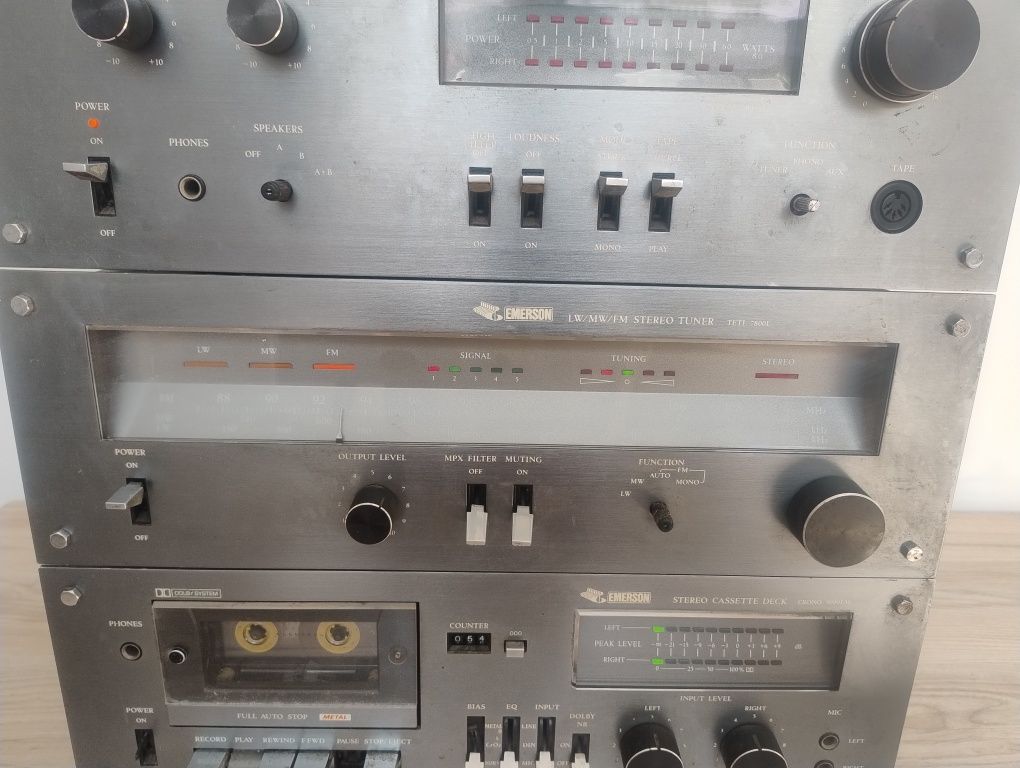 Wieża Emerson wzmacniacz 6335L tuner TETI 7800L Magnetofon 9000LM