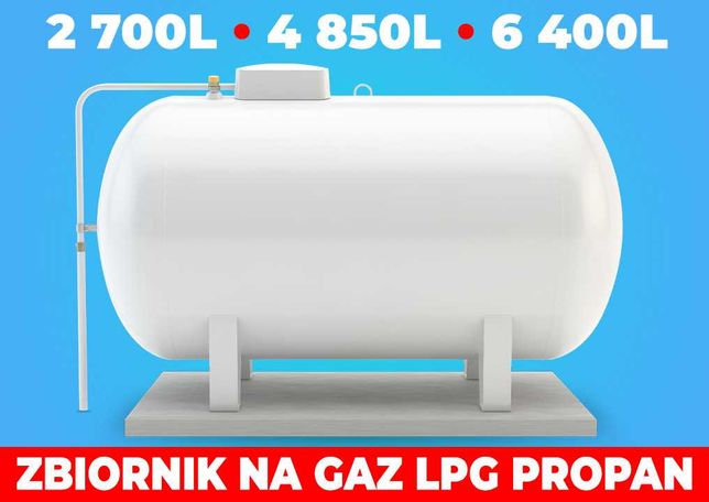 Zbiornik na gaz propan LPG z instalacją - 2700L / 4850L / 6400L