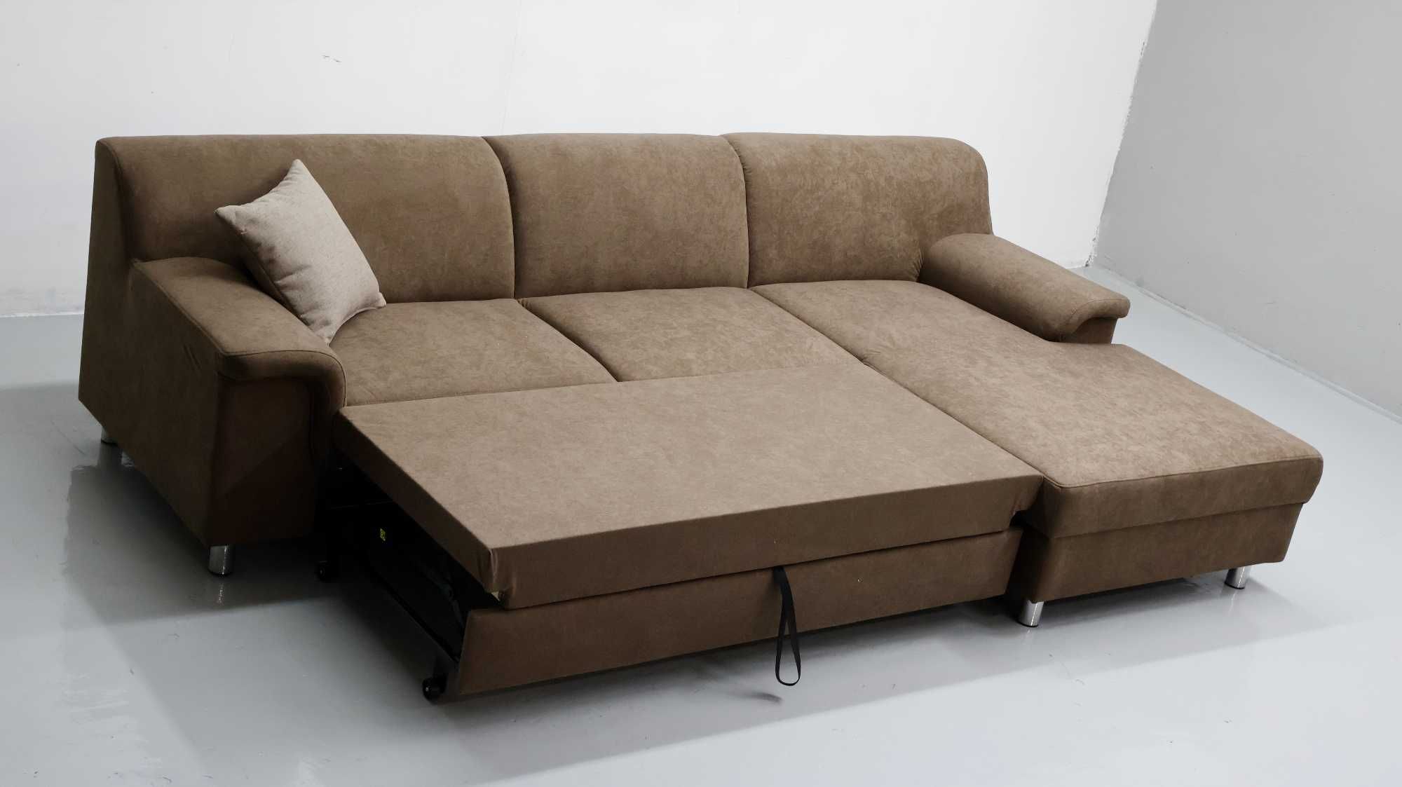 TGB Nowy narożnik funkcjA spania rogówka KANAPa SOFA brązowa tkanina