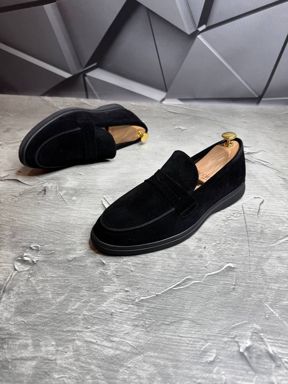 Лоферы ЗАМШЕВІ чоловічі чорні LORO PIANA Black! Натуральна Замша! ХИТ