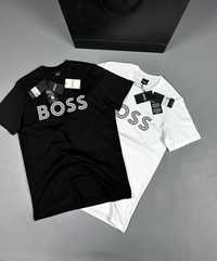 Hugo Boss мужская брендовая футболка  чёрная белая