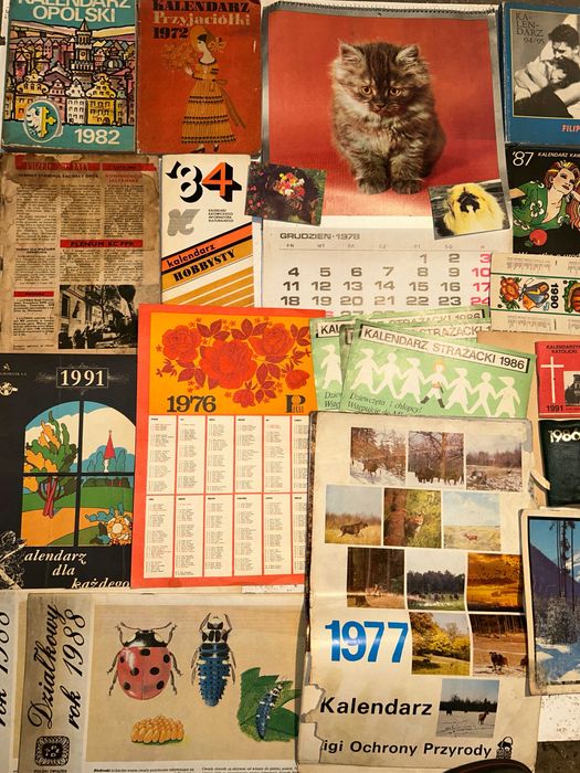 Stare KALENDARZE i Kalendarzyki - 38 sztuk - PRL !