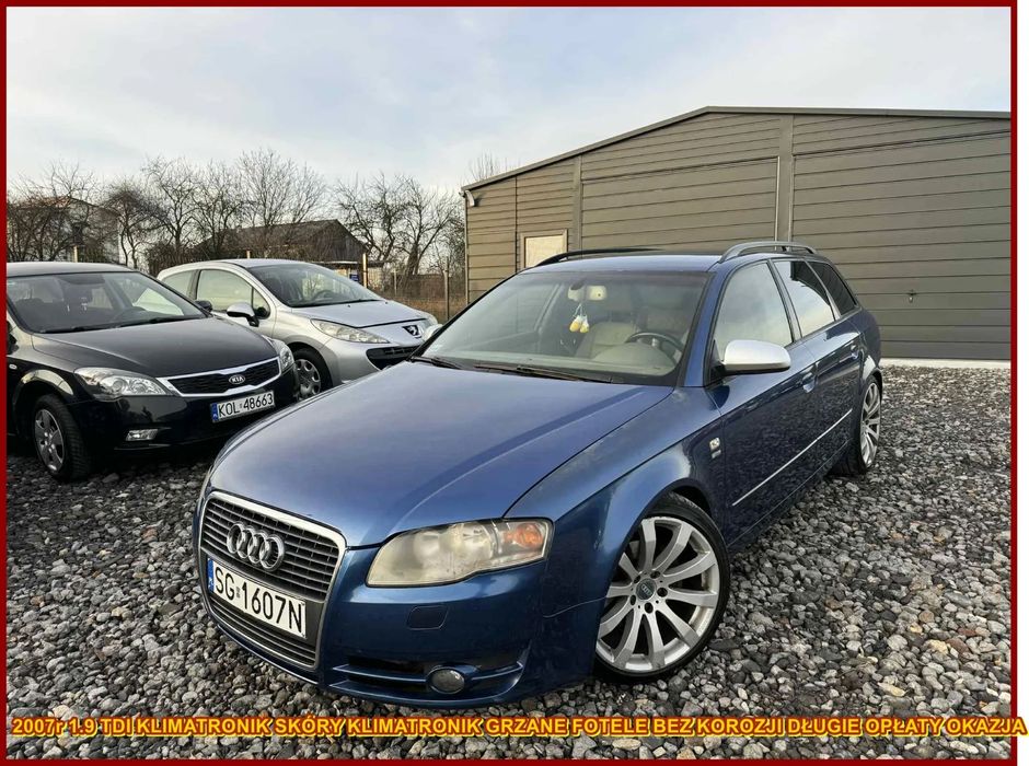 Audi A4 Avant 2007r 1.9 TDI Klimatronik Grzane Fotele Skóry Hak Długie Opłaty Okazja