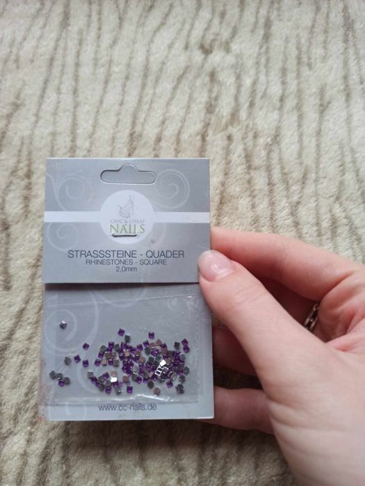 Fioletowe diamencikami do paznokci square rhinestones ozdoba paznokcie
