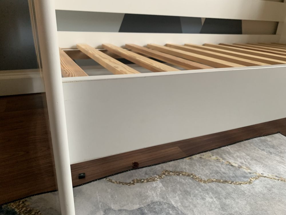 Łóżko dziecięce białe drewniane Ikea 80 cm x 160 cm