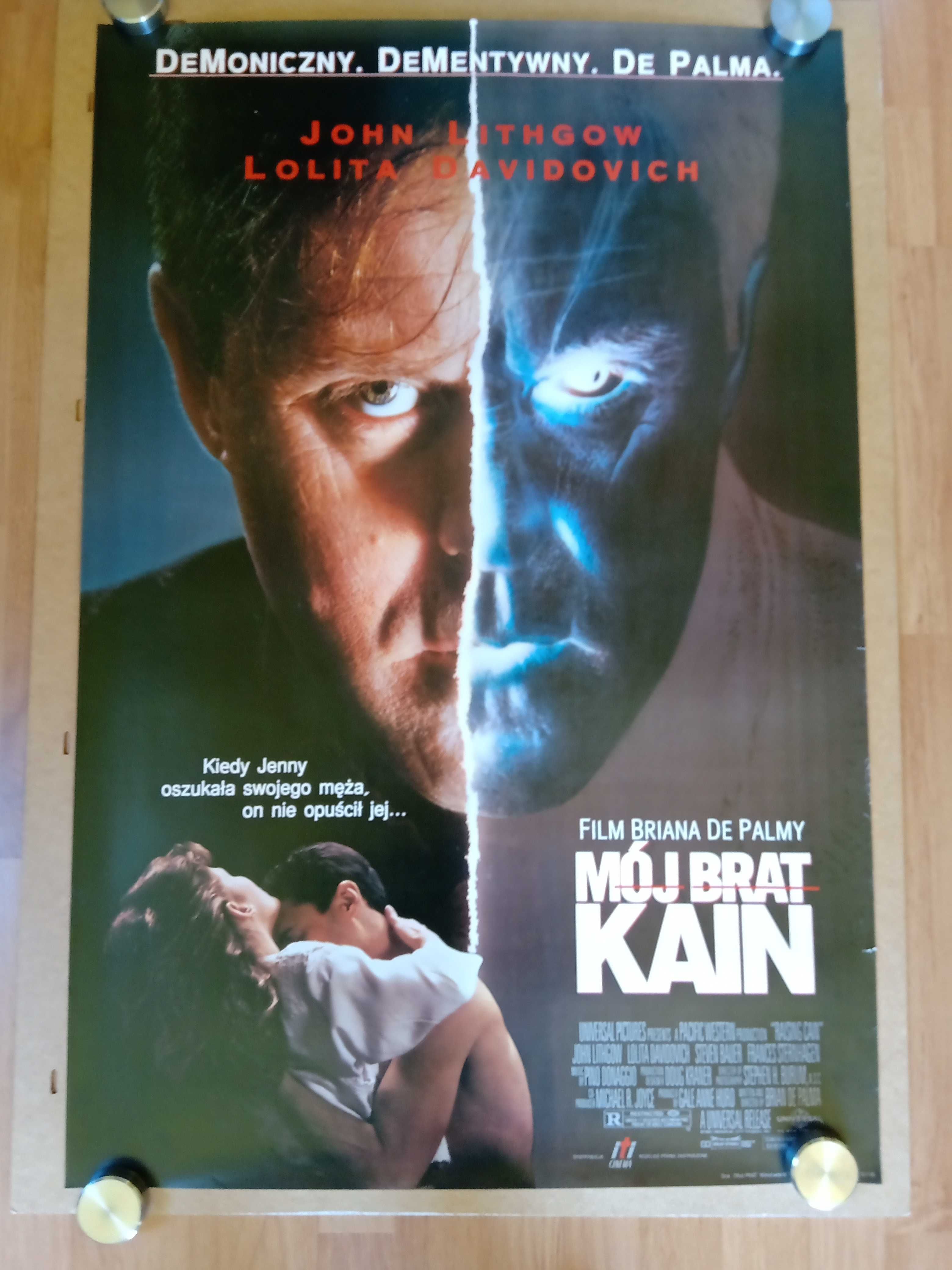 Plakat filmowy MÓJ BRAT KAIN. Brian De Palma. Oryginał z 1993 roku.