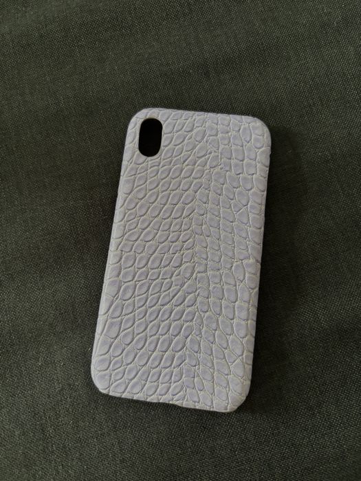Obudowa etui case iPhone XR wąż skóra węża fioletowe Bershka