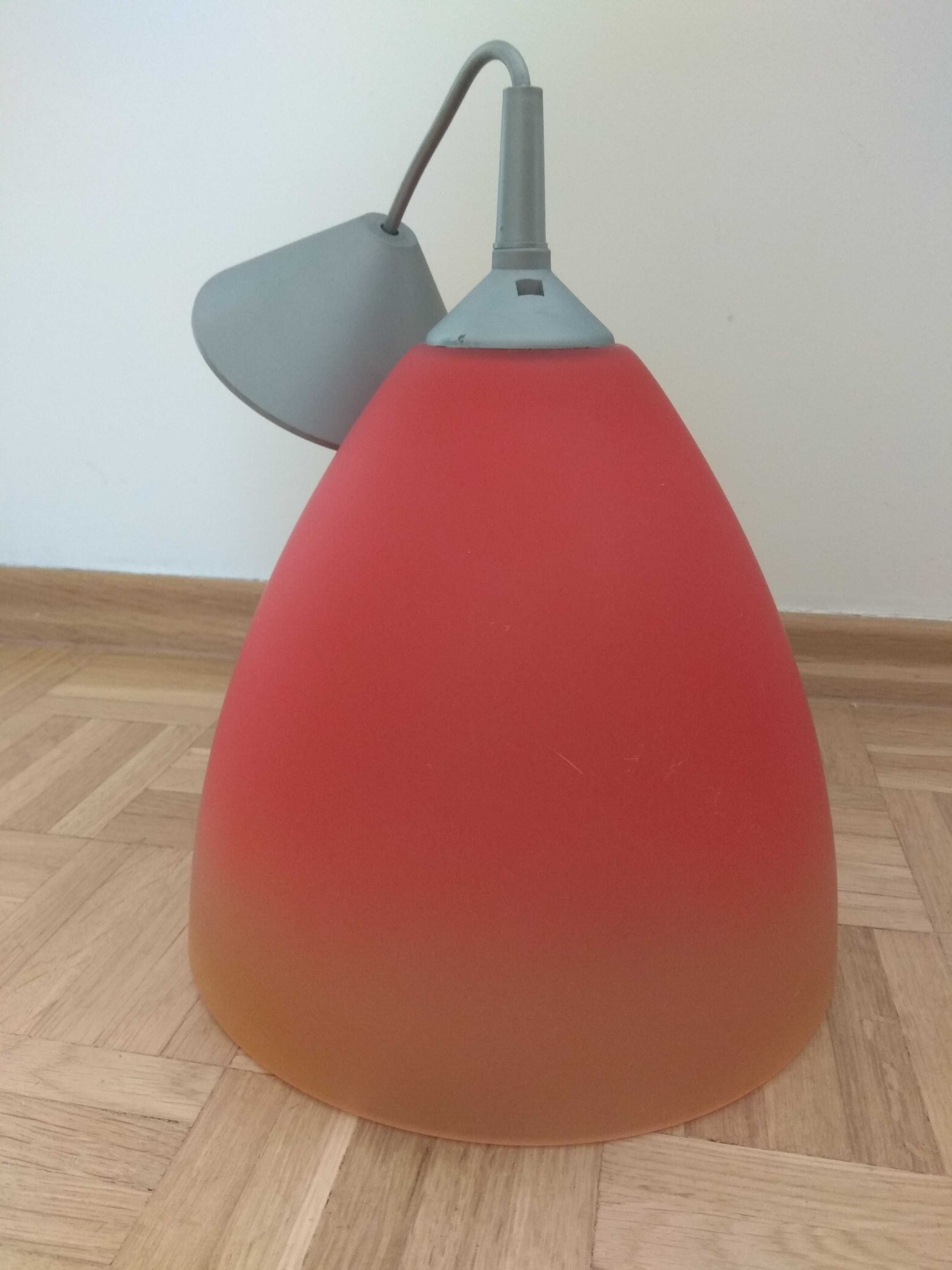 Lampa sufitowa, wisząca, pomarańczowa, szkło barwione