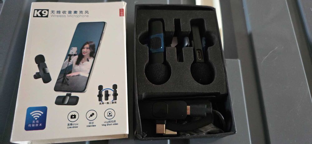 Mikrofon krawatowy -zestaw dwóch mikrofonow