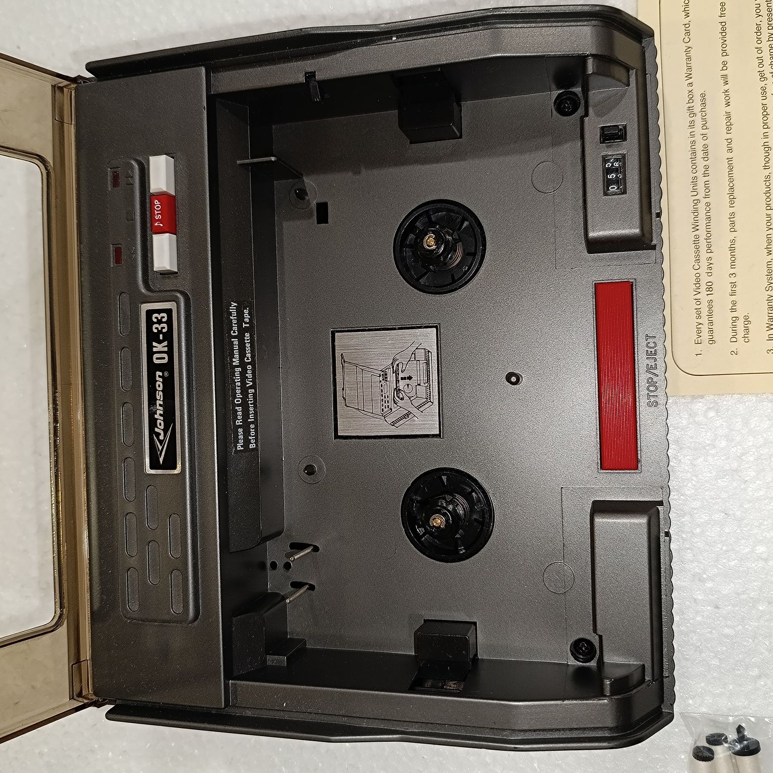 Rebobinador Cassetes VHS Johnson OK-33 Bi-Direcional Cleaner