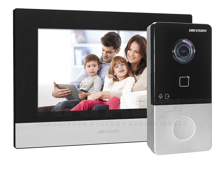 Domofon HikVision, Zestaw wideodomofonowy DS-KIS603-P(B), KIT-IP-PL603