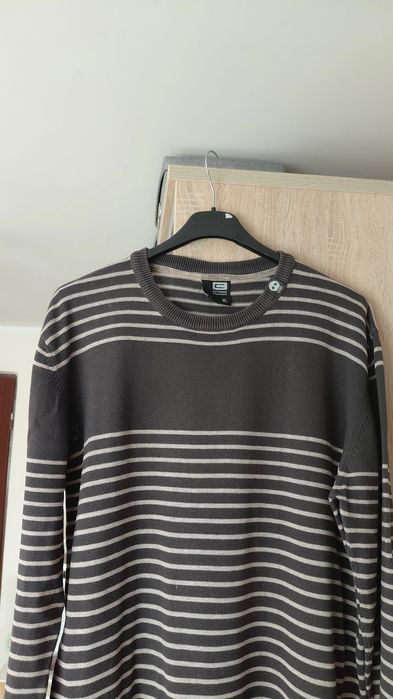 Szary sweter męski w paski cropp xl