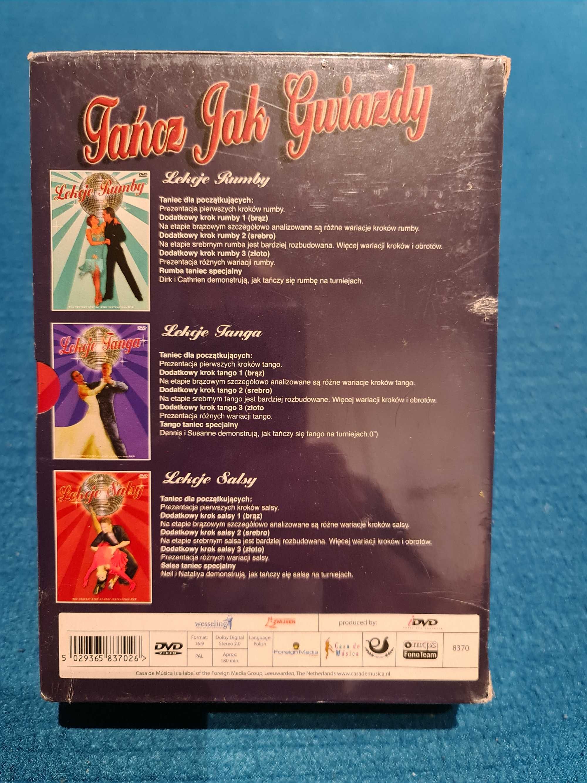 Tańcz Jak Gwiazdy. Rumba, Tango, Salsa. 3xDVD. Nowy Folia