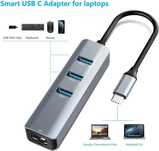 ESmoda Hub USB-C - 3x USB 3.0 + karta sieciowa Adapter na Ethernet PC