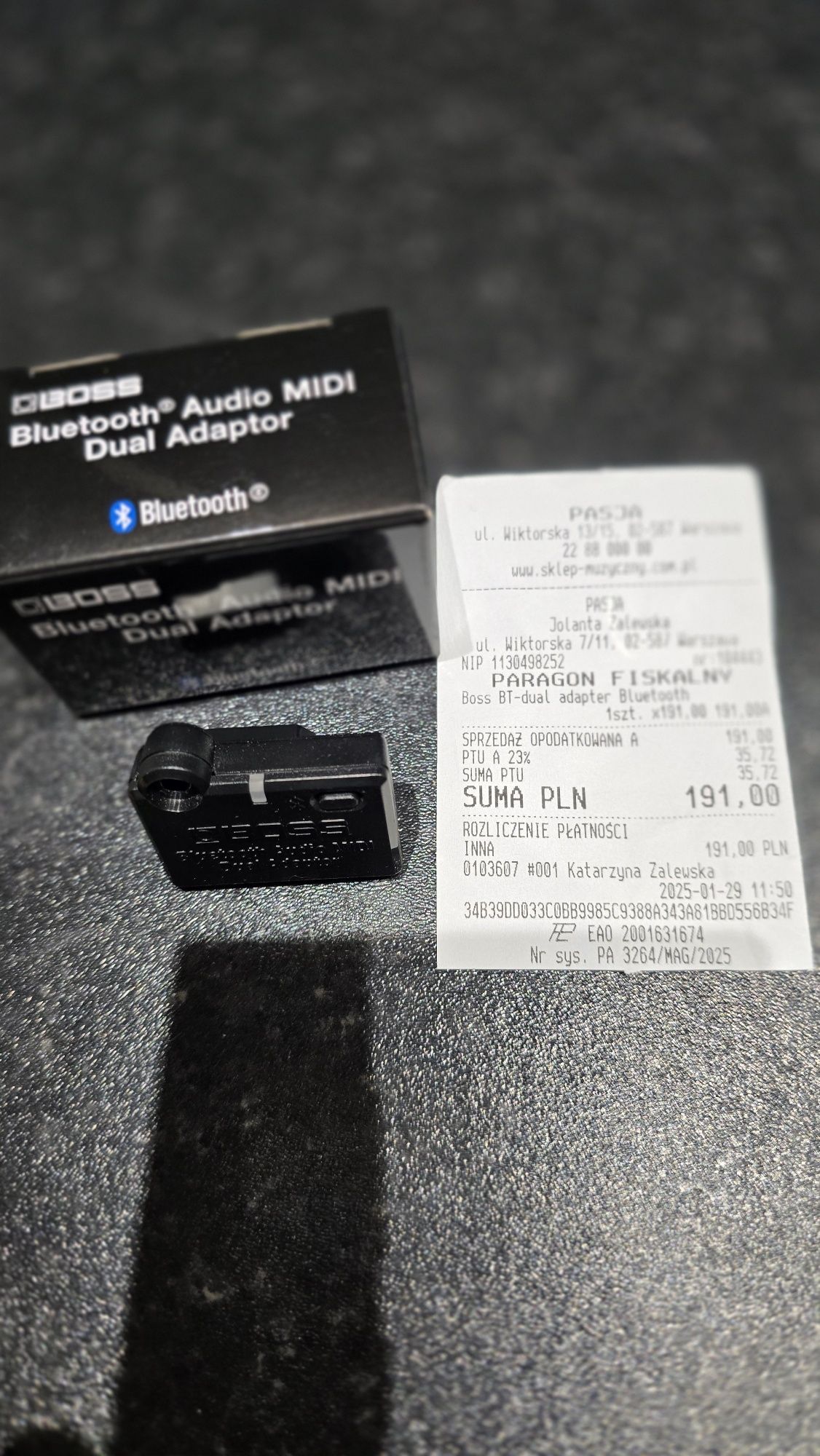 BOSS Bluetooth Audio MIDI Dual Adaptor