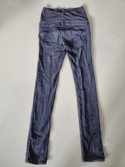 Spodnie ciążowe H&M szare sztruksowe rozm 36