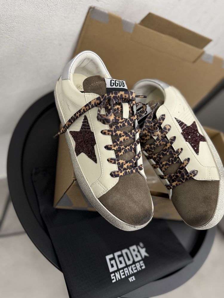 Жіночі кеди GOLDEN GOOSE GGDB лео леопардові шкіряні голден гус