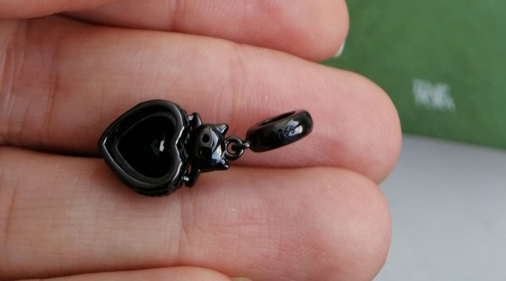 Підвіска срібна котик,чорний кіт,шарм  браслет,кулон з котом,подарунок